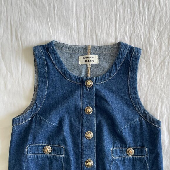 Reformation Tropez Denim Mini Dress (sz 4) - Picture 4 of 9